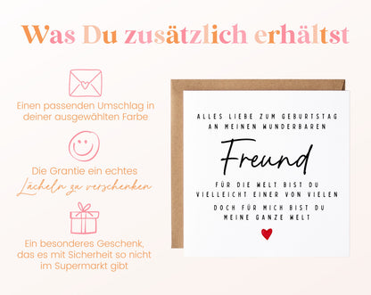 Geburtstagskarte Freund – Meine ganze Welt