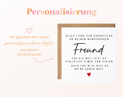 Geburtstagskarte Freund – Meine ganze Welt
