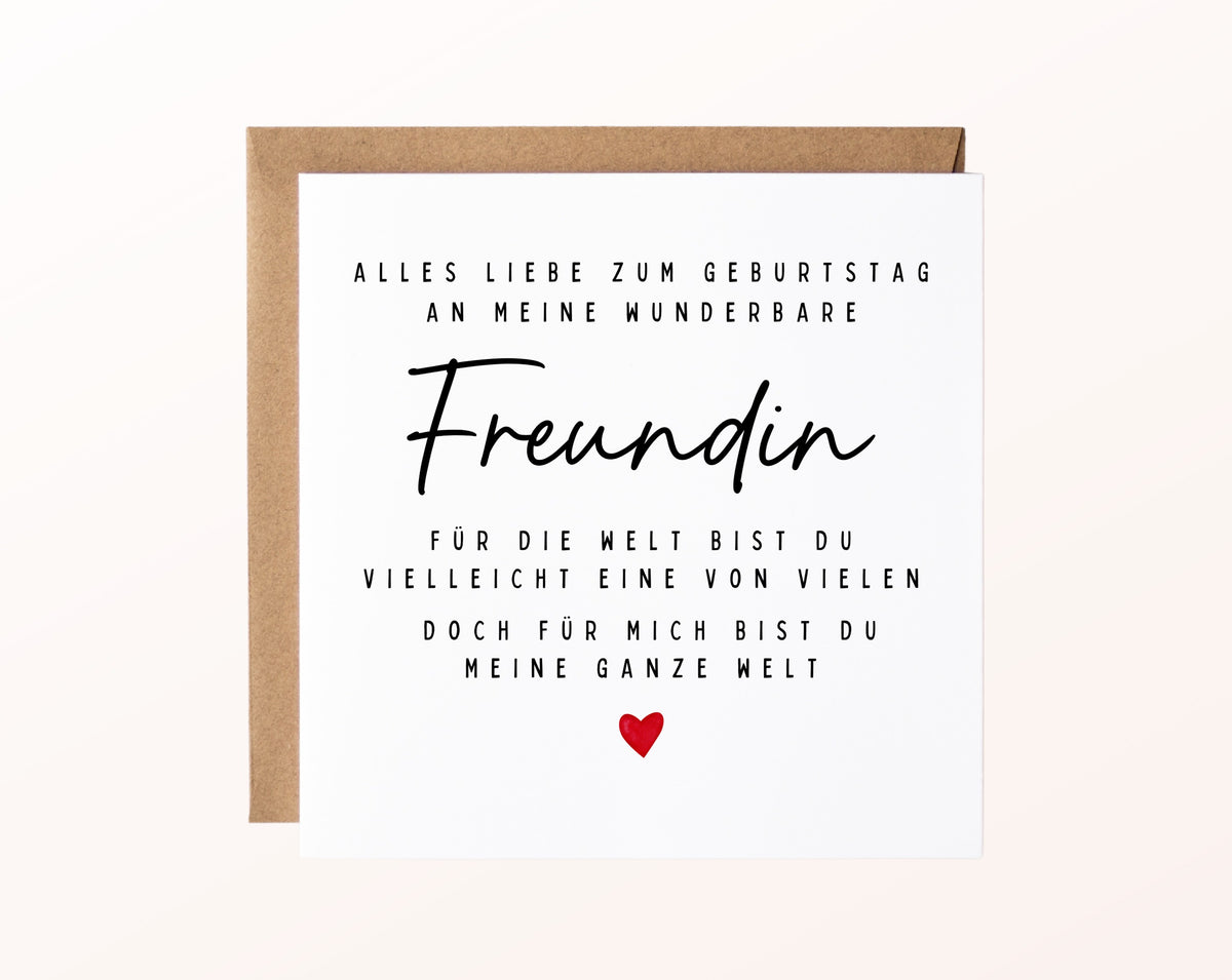 Geburtstagskarte Freundin – Meine ganze Welt