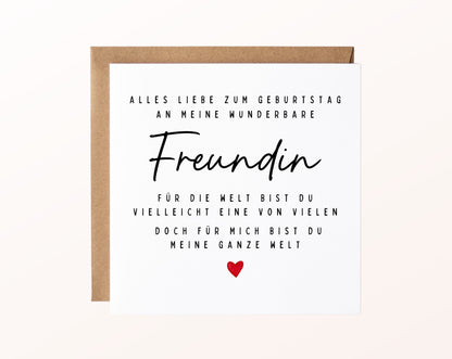 Geburtstagskarte Freundin – Meine ganze Welt