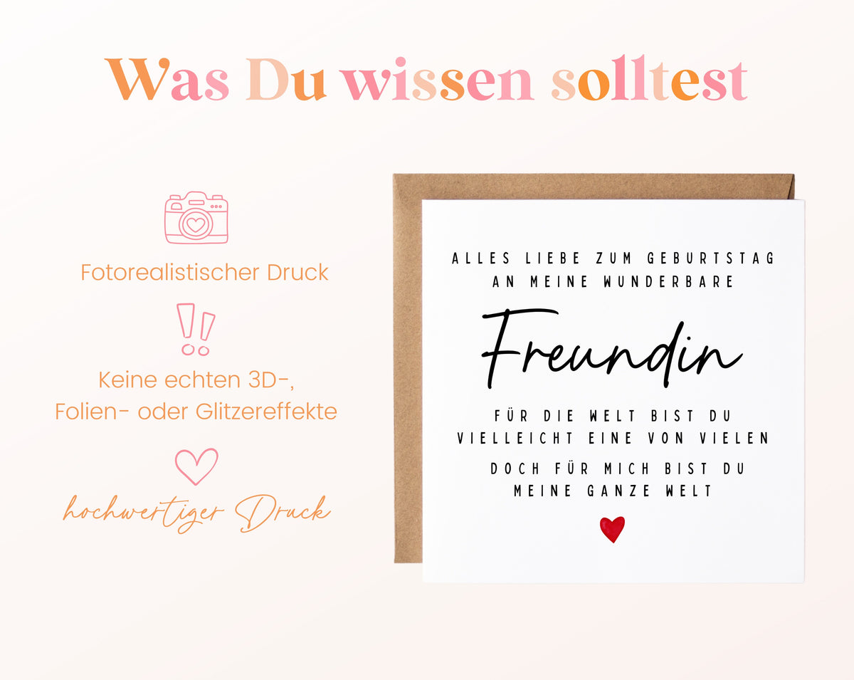 Geburtstagskarte Freundin – Meine ganze Welt