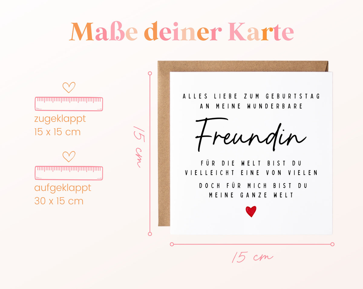 Geburtstagskarte Freundin – Meine ganze Welt
