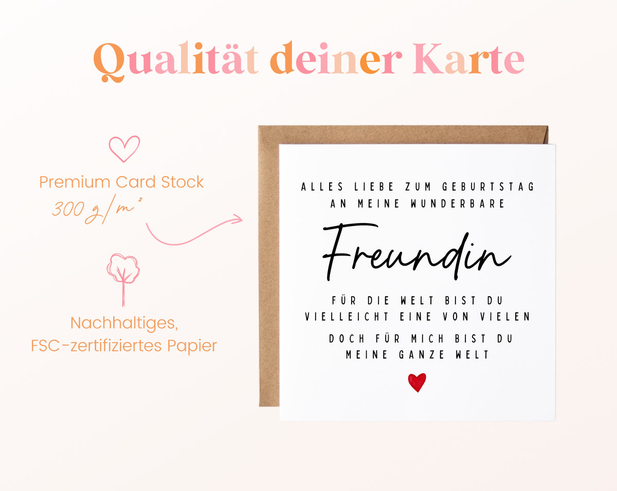 Geburtstagskarte Freundin – Meine ganze Welt