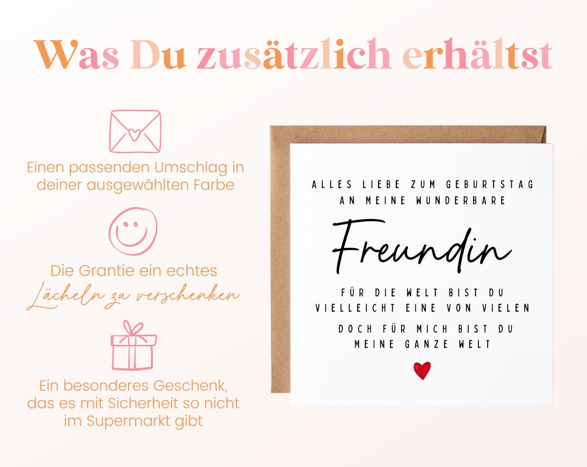 Geburtstagskarte Freundin – Meine ganze Welt