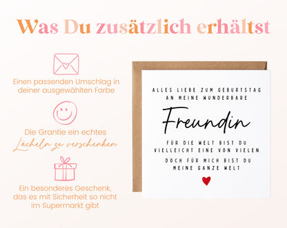 Geburtstagskarte Freundin – Meine ganze Welt