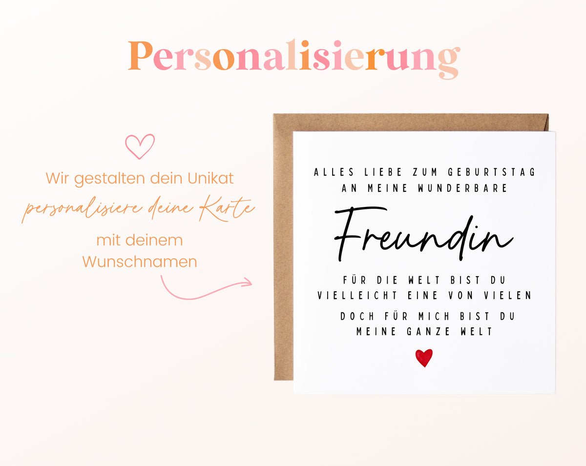 Geburtstagskarte Freundin – Meine ganze Welt