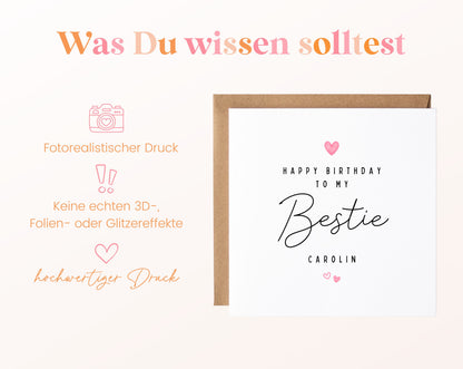 Geburtstagskarte Bestie mit Wunschname