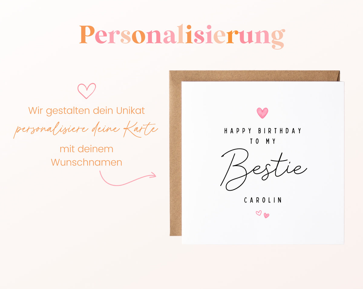 Geburtstagskarte Bestie mit Wunschname