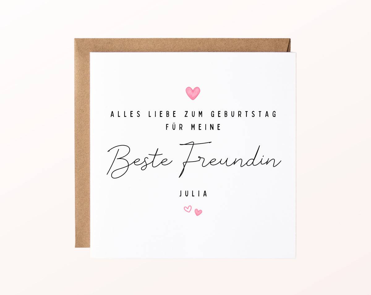 Geburtstagskarte Beste Freundin mit Wunschname