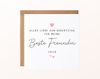 Geburtstagskarte Beste Freundin mit Wunschname