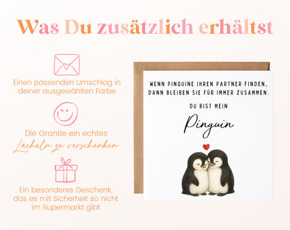 Pinguinkarte mit passendem Umschlag