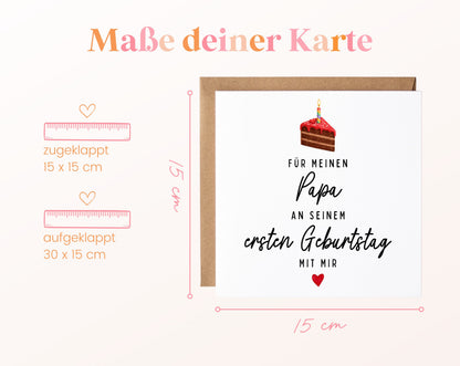 Maße: 15 × 15 cm geschlossen und 30 × 15 cm geöffnet