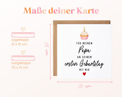 Maße: 15 × 15 cm geschlossen und 30 × 15 cm geöffnet