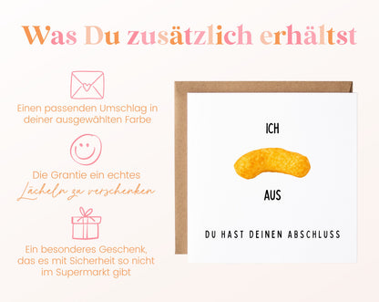 Abschlusskarte – Ich flippe aus, du hast deinen Abschluss – Karte mit Umschlag