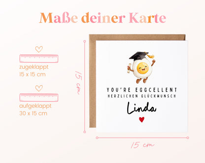Personalisierte Abschlusskarte You're eggcellent – Maße