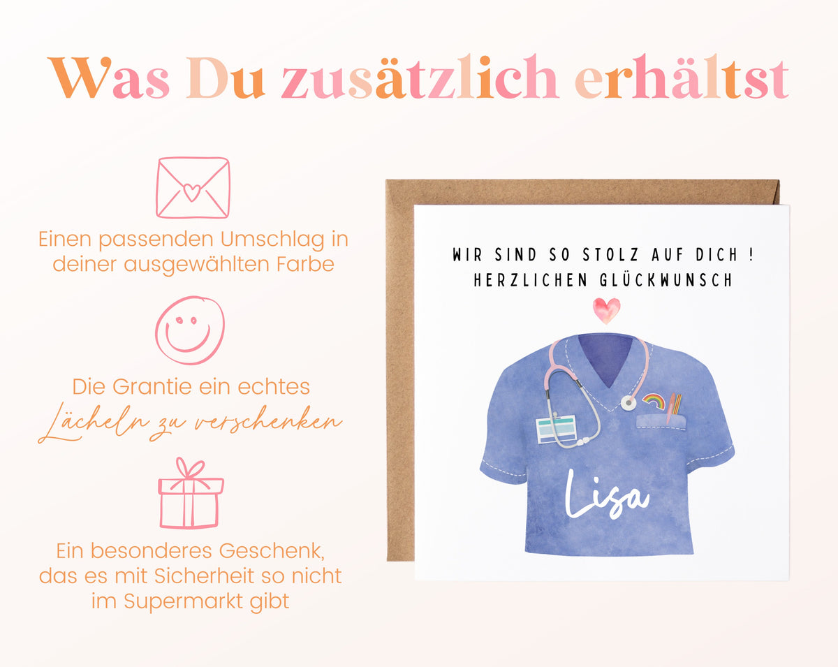 Personalisierte Abschlusskarte Medizin und Pflege – Zusätzliche Informationen