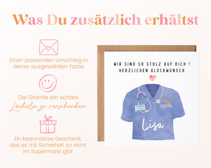 Personalisierte Abschlusskarte Medizin und Pflege – Zusätzliche Informationen