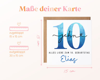 10. Geburtstag – Kartenformat und Maße
