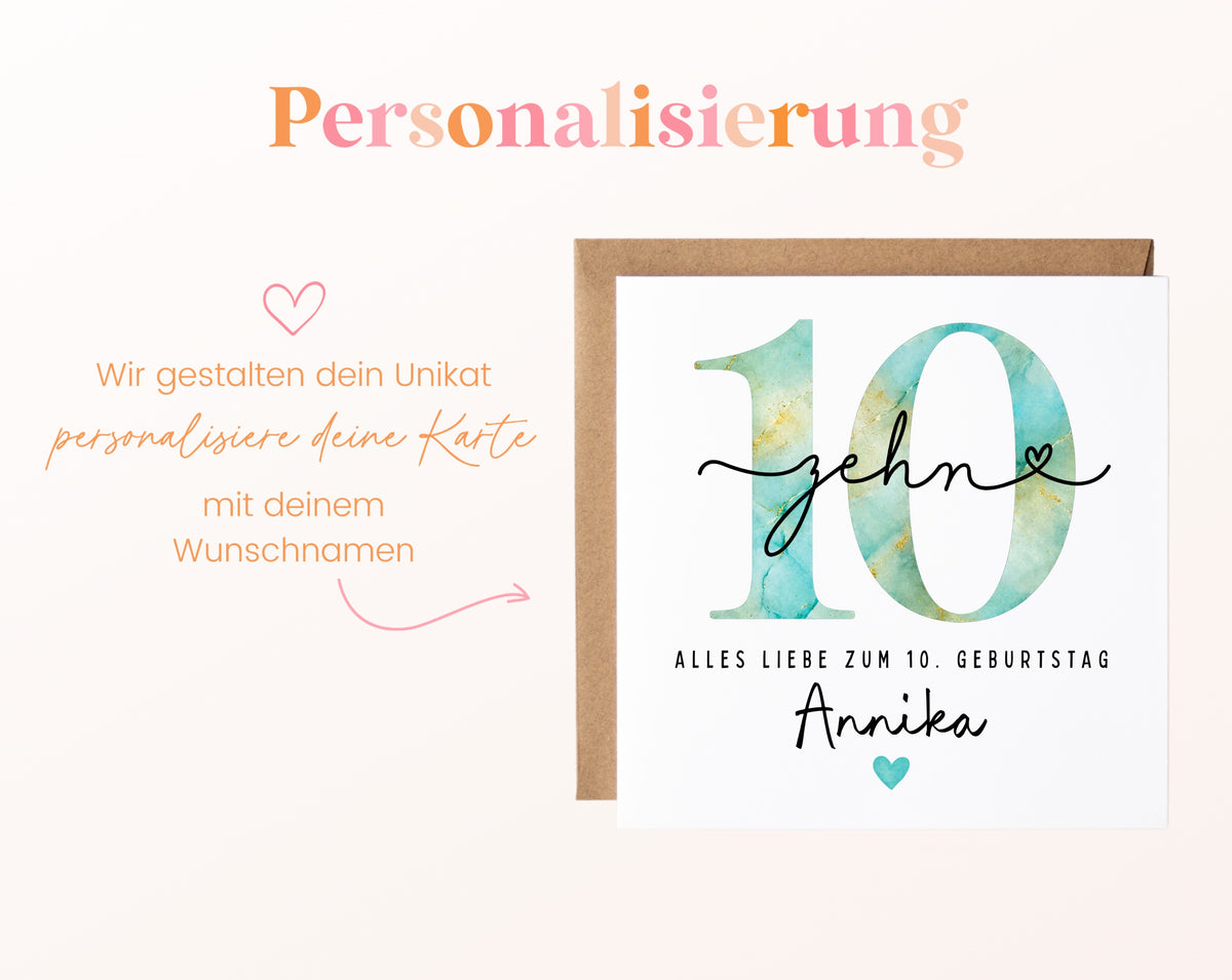 10. Geburtstag – Namenspersonalisierung