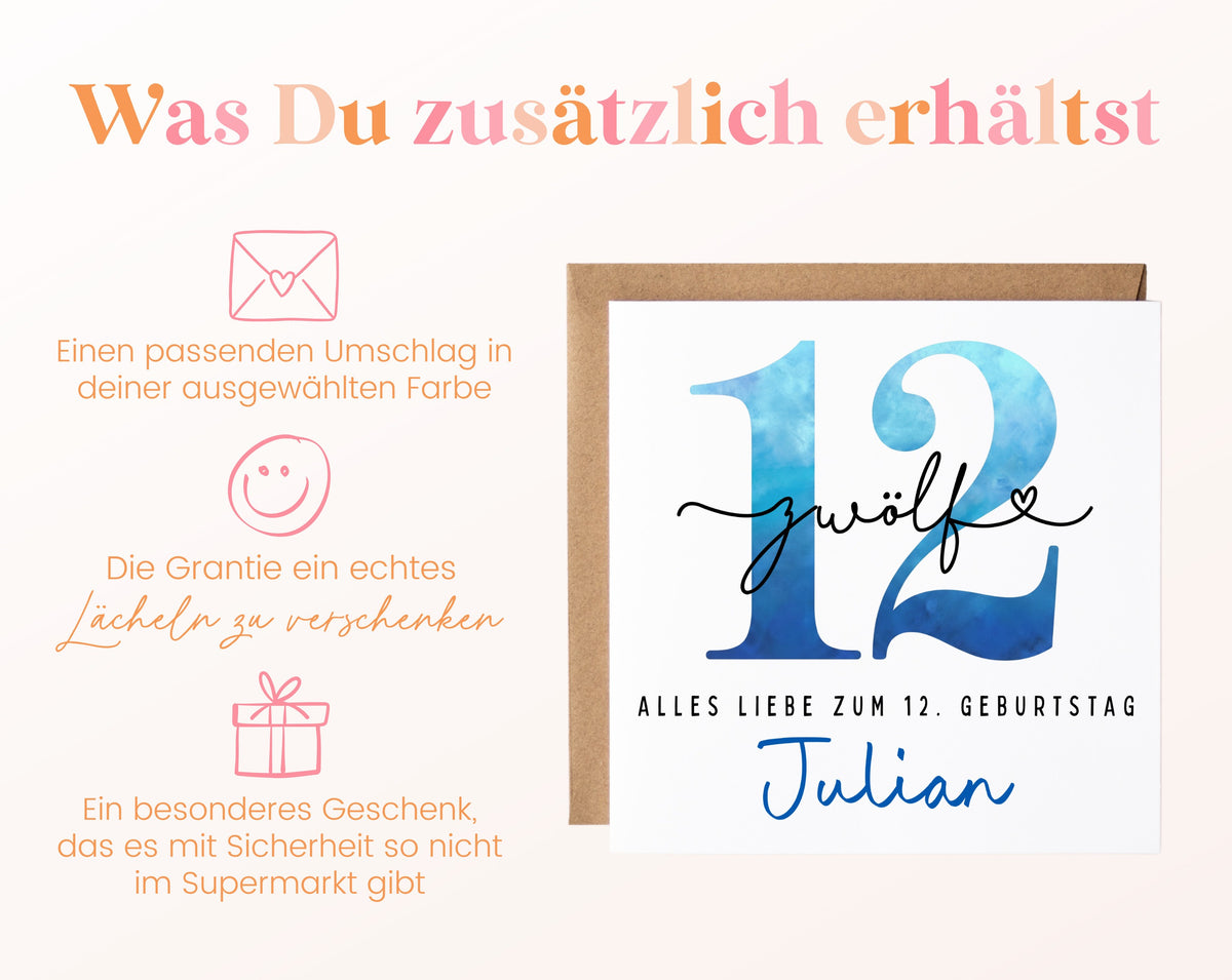 12. Geburtstag – Weitere Ansicht der Karte