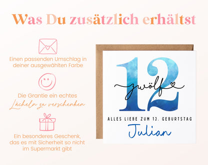 12. Geburtstag – Weitere Ansicht der Karte