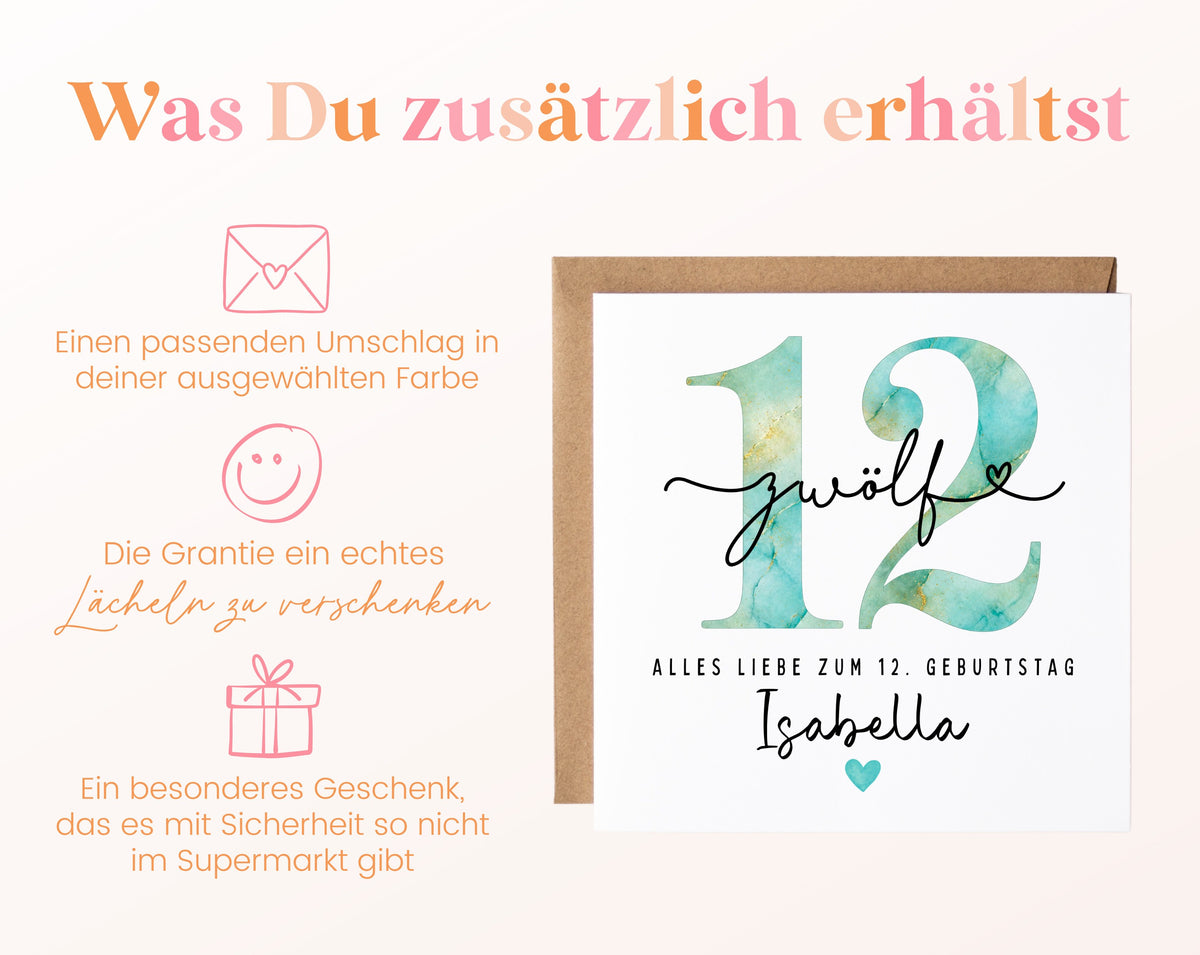 12. Geburtstag – Weitere Ansicht der Karte