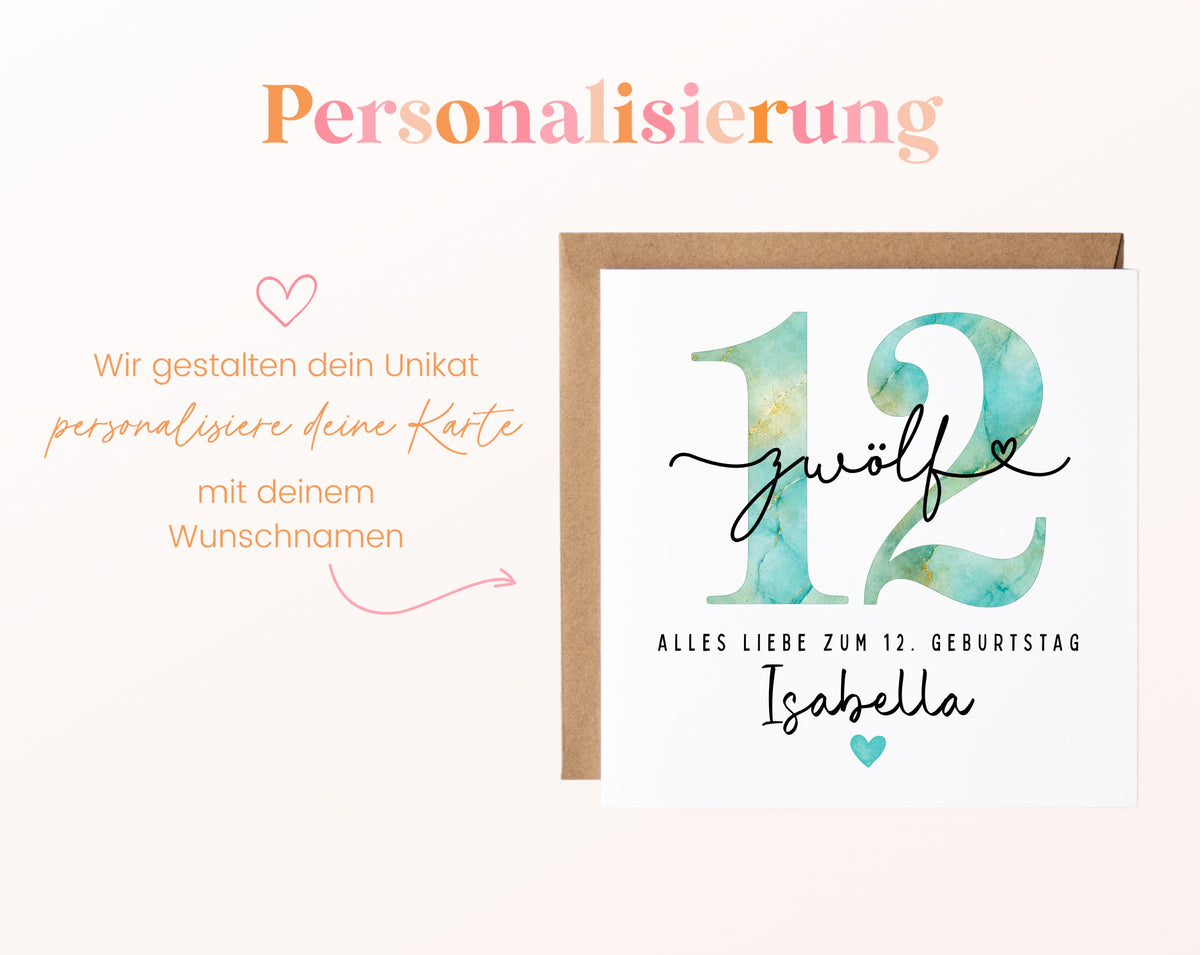 12. Geburtstag – Namenspersonalisierung
