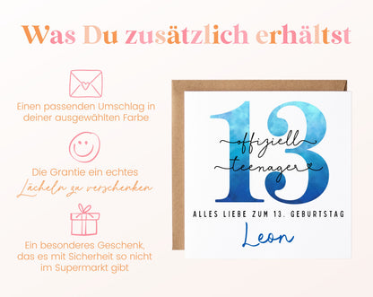 13. Geburtstag – Weitere Ansicht der Karte