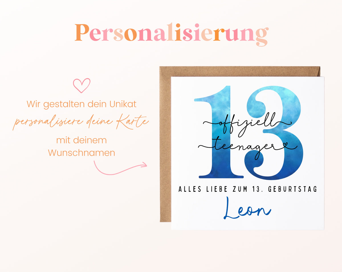 13. Geburtstag – Namenspersonalisierung