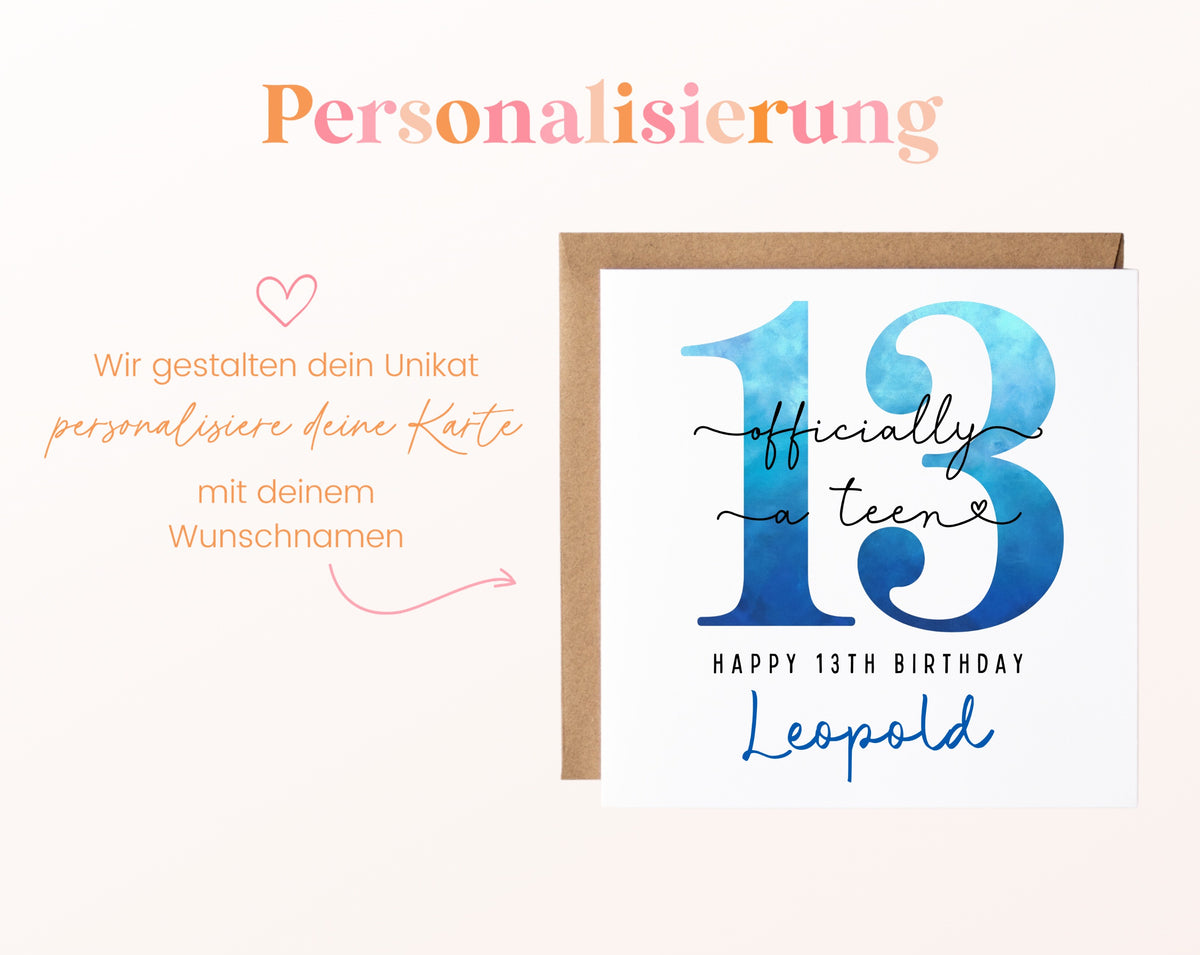13. Geburtstag – Namenspersonalisierung