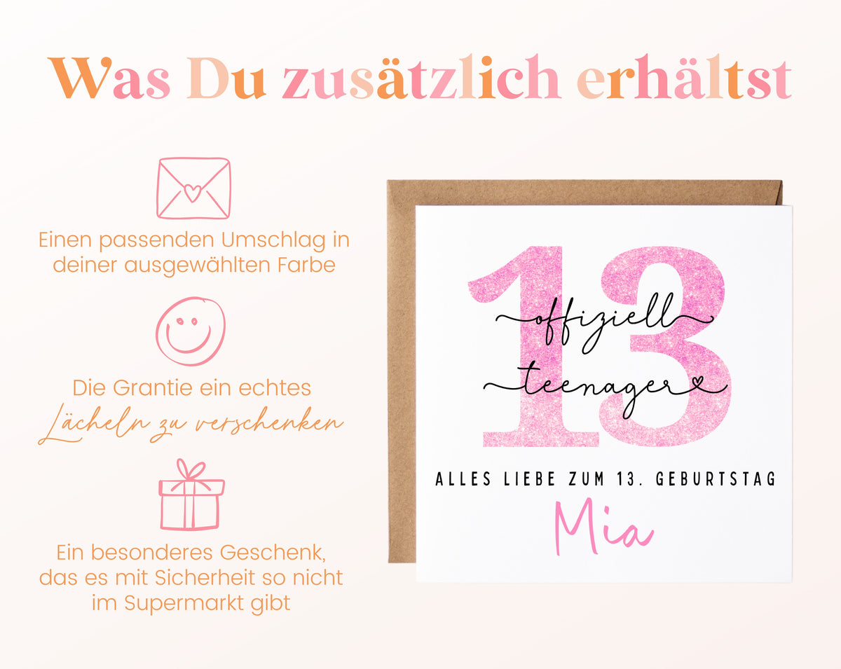 13. Geburtstag – Weitere Ansicht der Karte