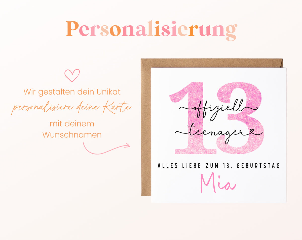 13. Geburtstag – Namenspersonalisierung