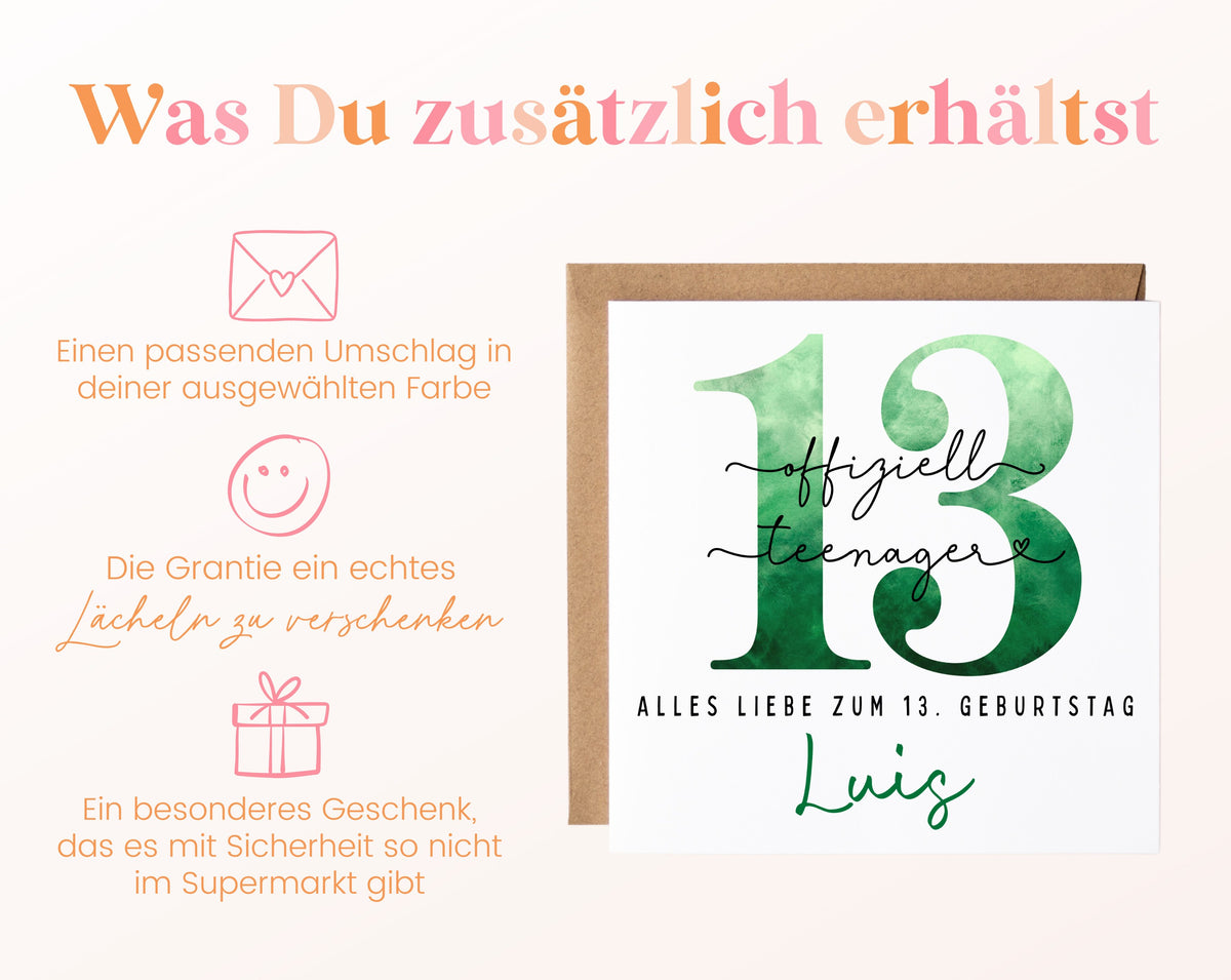 13. Geburtstag – Weitere Ansicht der Karte