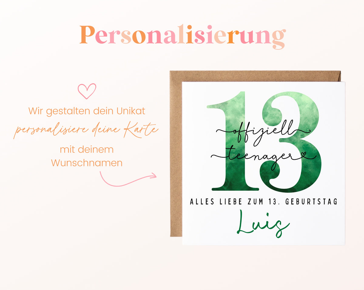 13. Geburtstag – Namenspersonalisierung