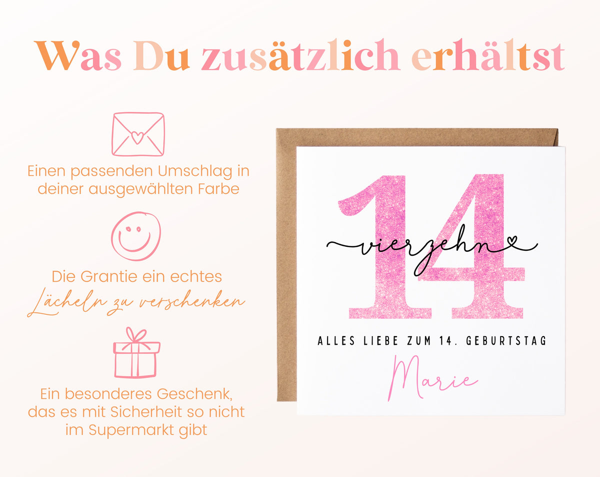 14. Geburtstag – Weitere Ansicht der Karte