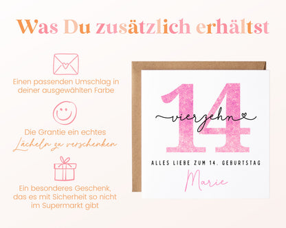 14. Geburtstag – Weitere Ansicht der Karte