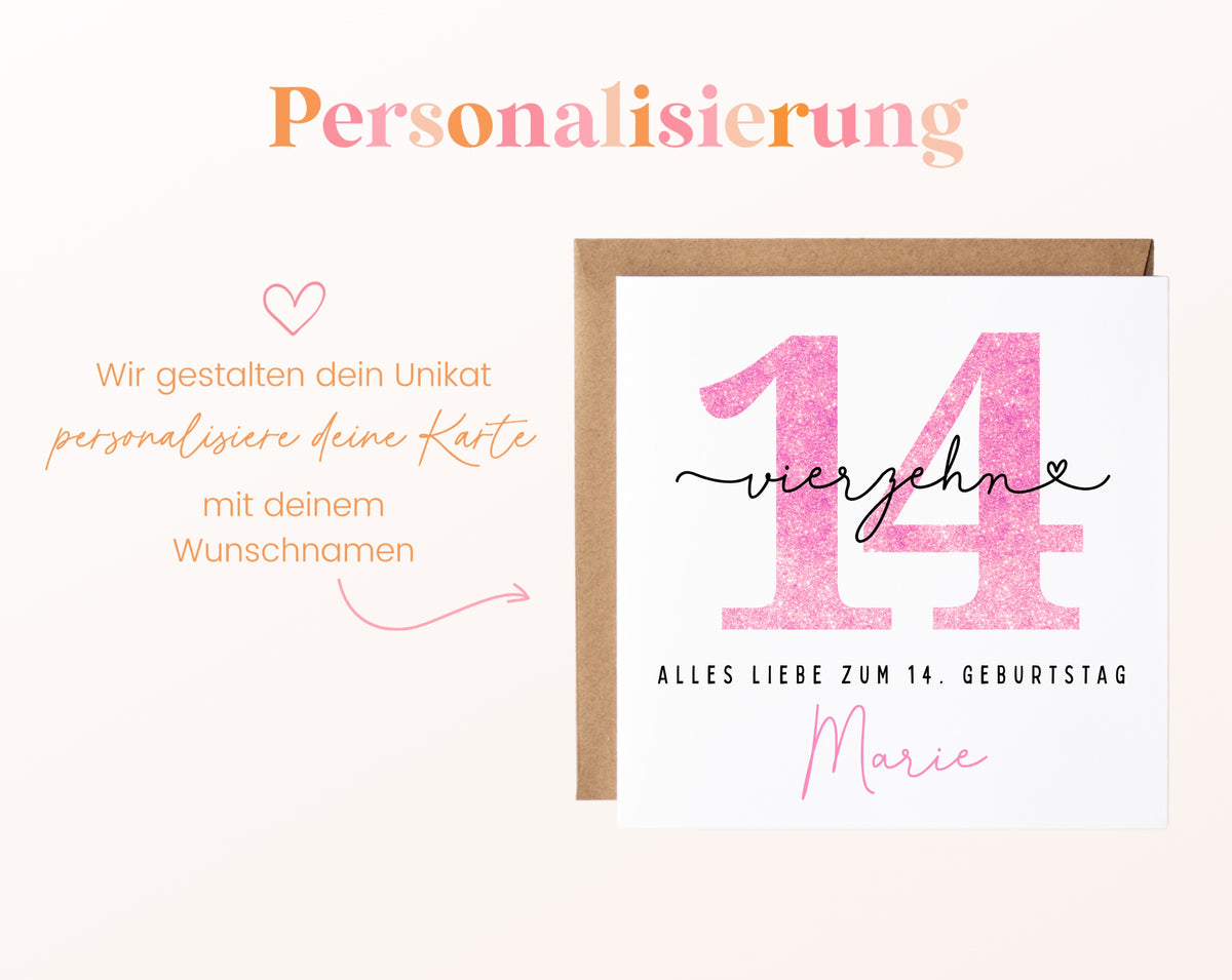 14. Geburtstag – Namenspersonalisierung