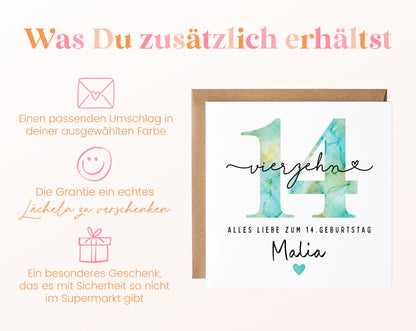 14. Geburtstag – Weitere Ansicht der Karte