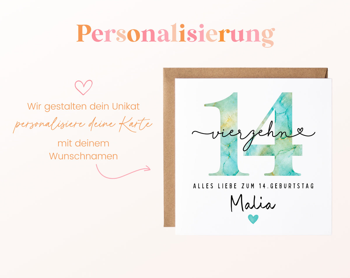 14. Geburtstag – Namenspersonalisierung