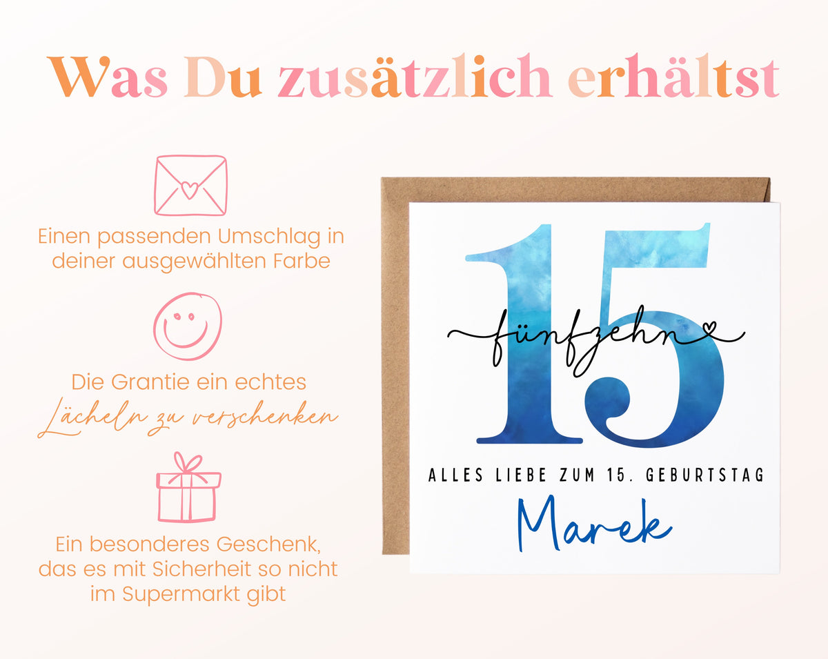 15. Geburtstag – Weitere Ansicht der Karte