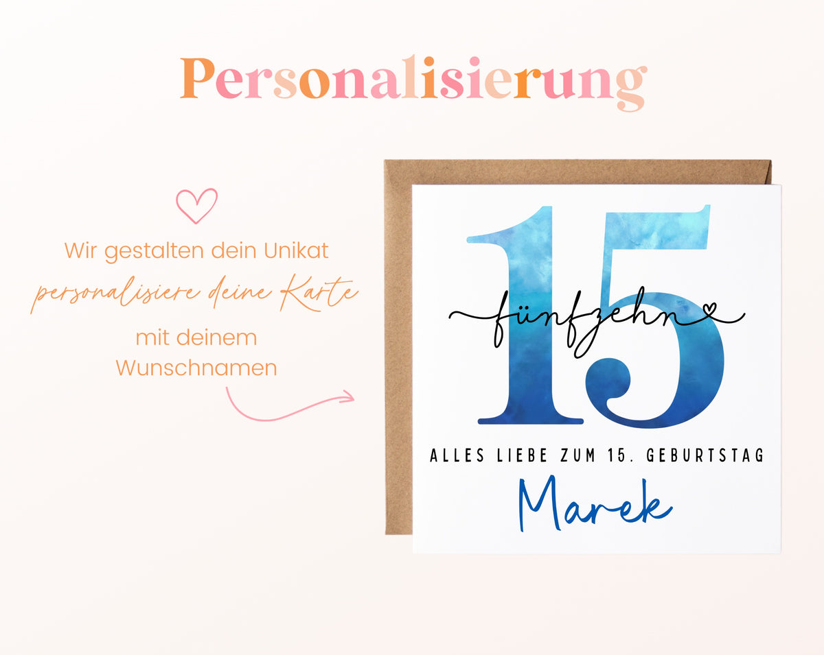 15. Geburtstag – Namenspersonalisierung