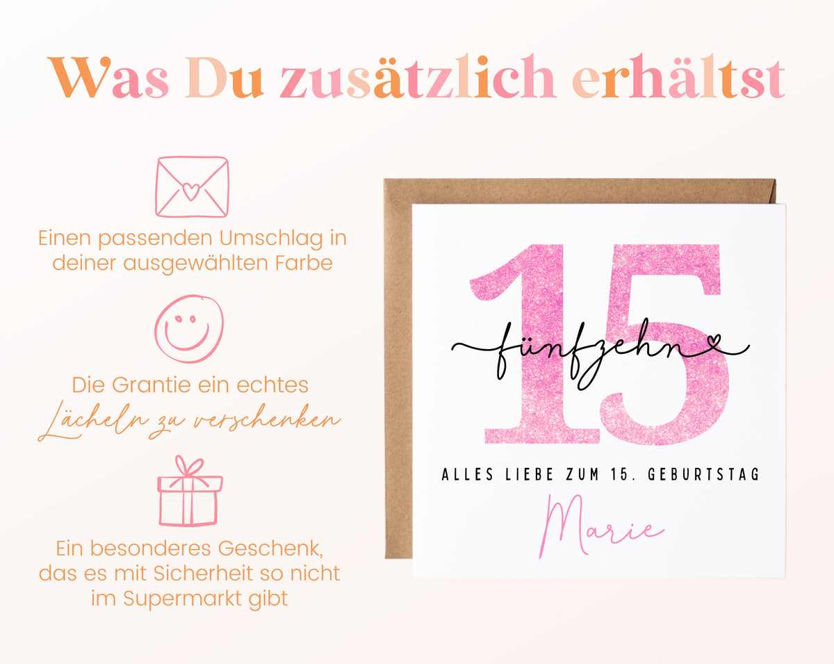 15. Geburtstag – Weitere Ansicht der Karte