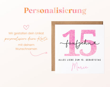 15. Geburtstag – Namenspersonalisierung