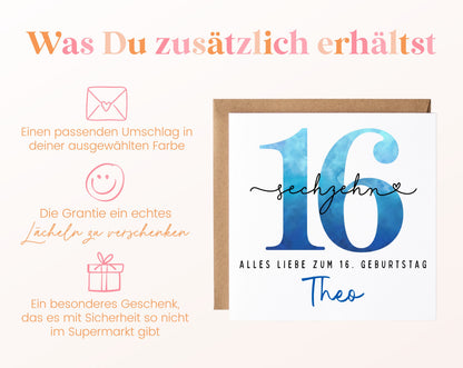 16. Geburtstag – Weitere Ansicht der Karte
