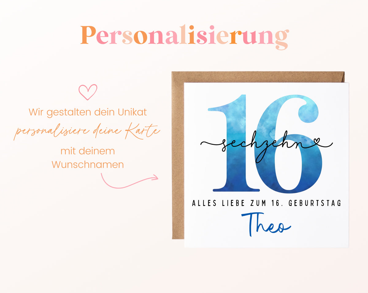 16. Geburtstag – Namenspersonalisierung