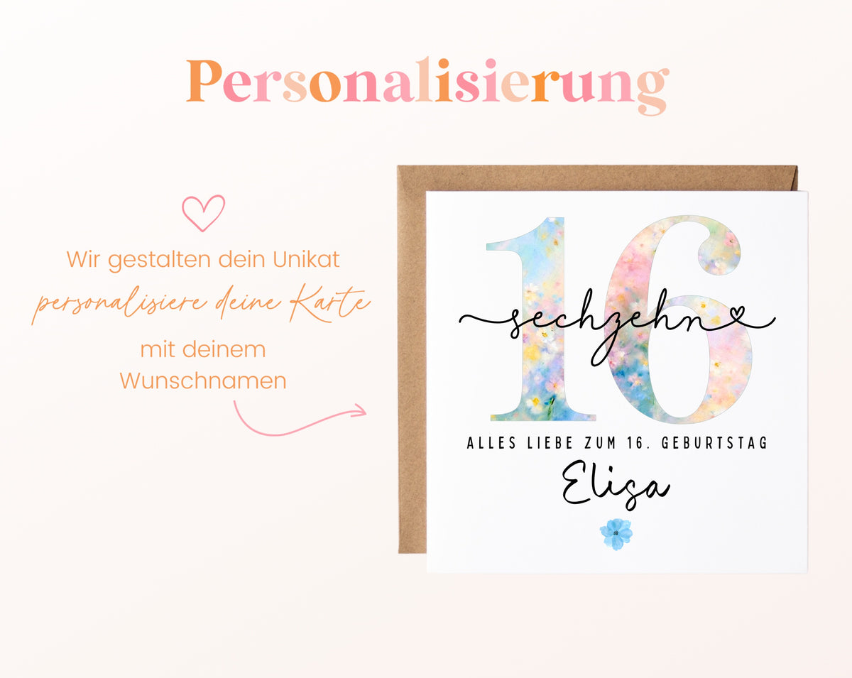 16. Geburtstag – Namenspersonalisierung