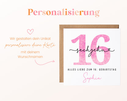 16. Geburtstag – Namenspersonalisierung