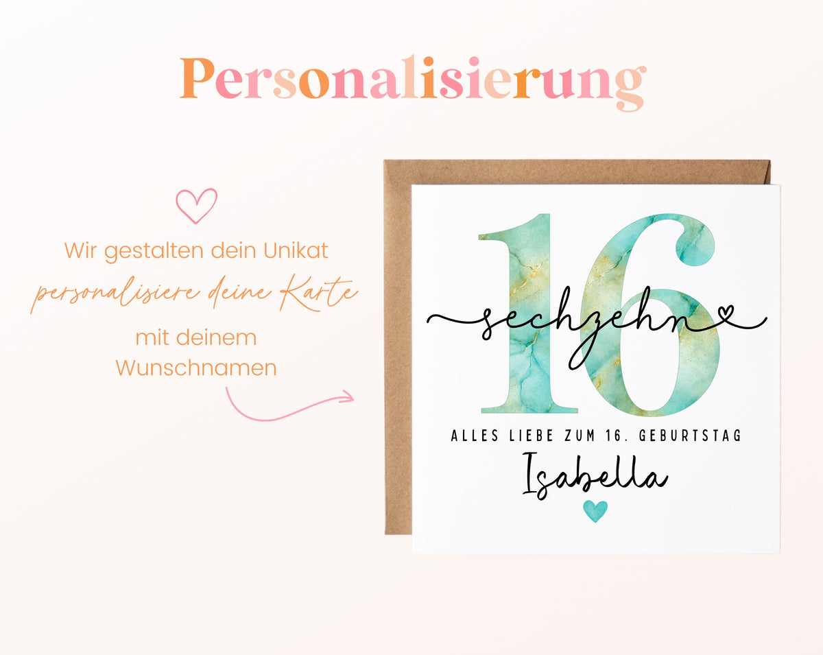 16. Geburtstag – Namenspersonalisierung