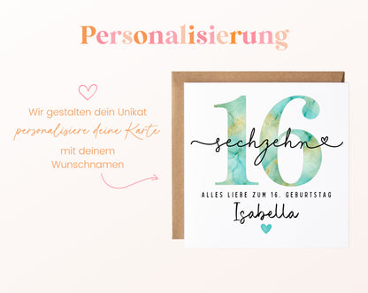 16. Geburtstag – Namenspersonalisierung