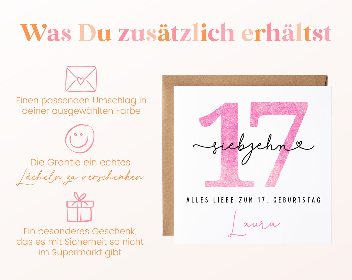 17. Geburtstag – Weitere Ansicht der Karte